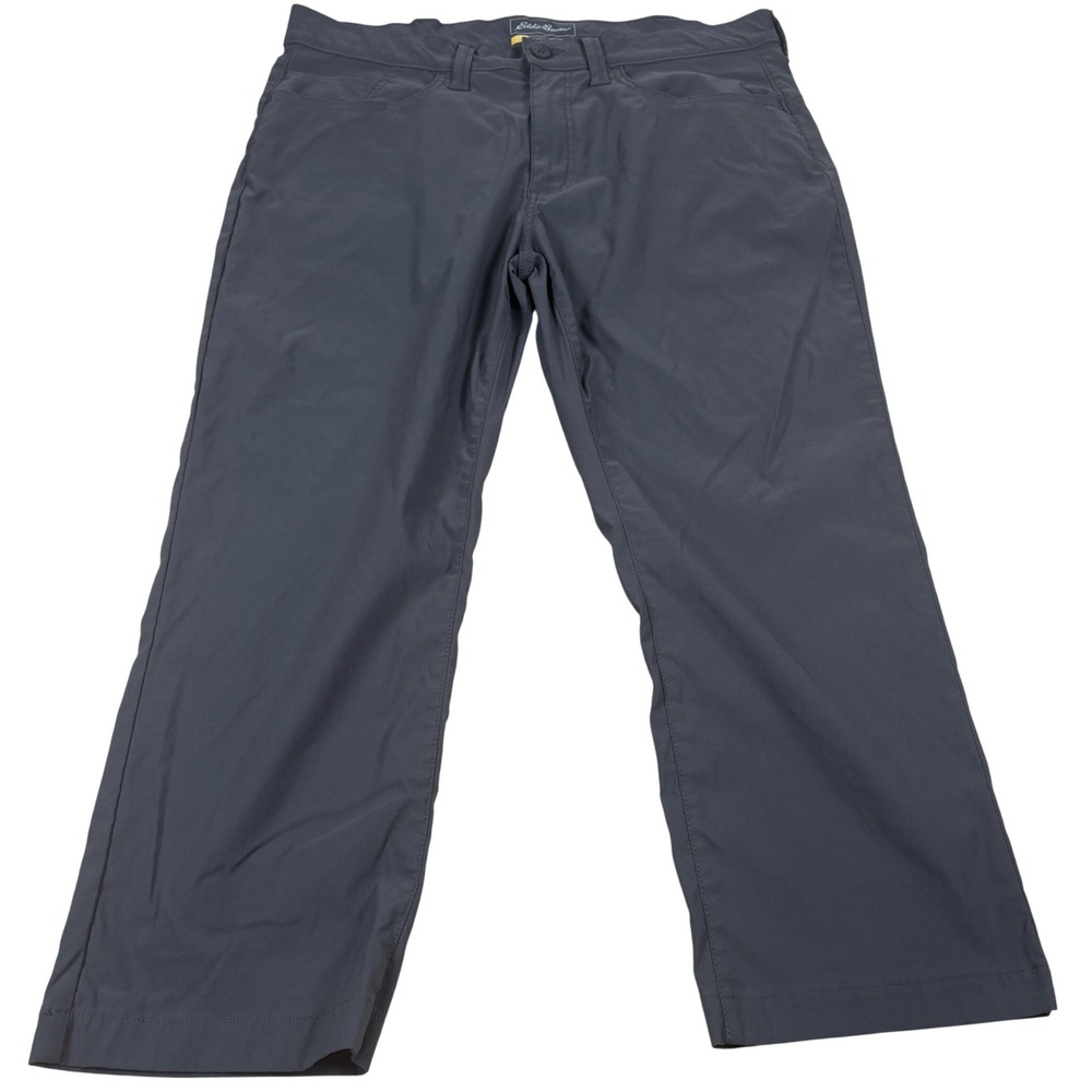 Eddie Bauer Travex Pants Mens 37x24 Hemmed (Tag 38x32) Gray Hiking Utility Tech